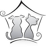 Dog And Cat Clip Art Black And White Cat And Dog Shelter