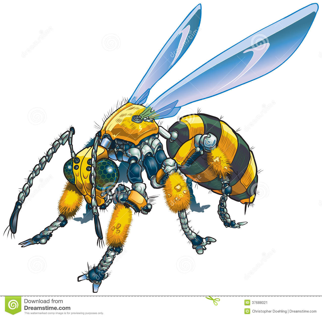 Robot Wasp Vector Clip Art Illustration Stock Image   Image  37688021