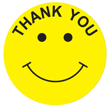 Thank You Happy Face Smiley Face 2 Cold Temp Labels Roll Of 1000