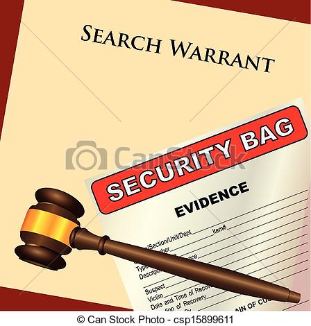 And Evidence   A Search Warrant With A    Csp15899611   Search Clipart