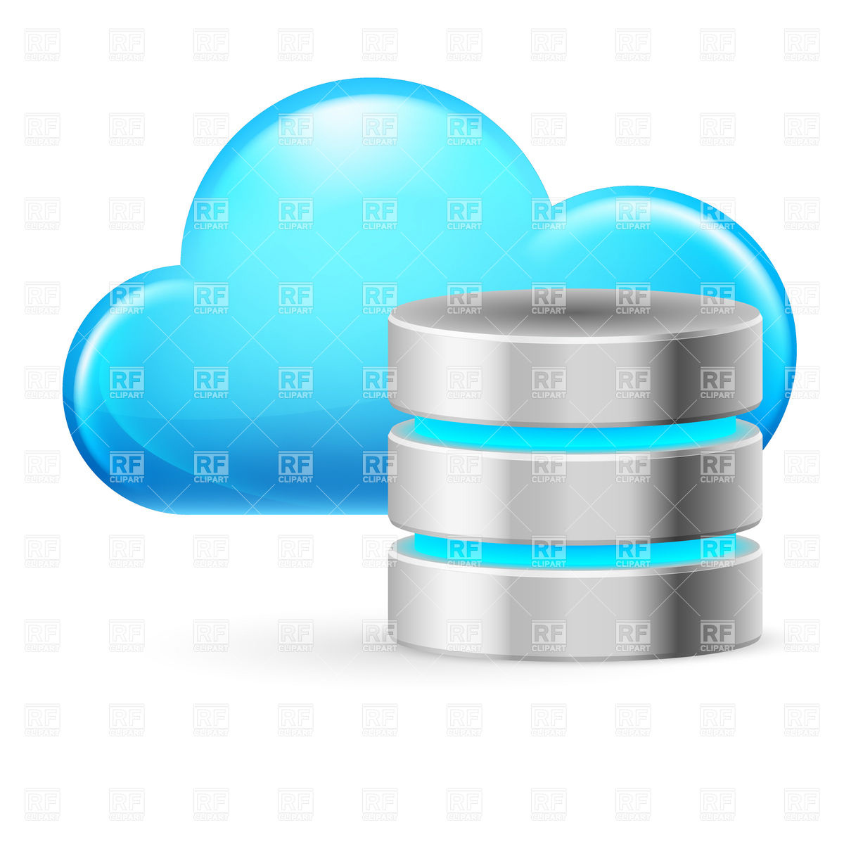 Cloud Computing Icon With Symbolic Database 9172 Icons And Emblems