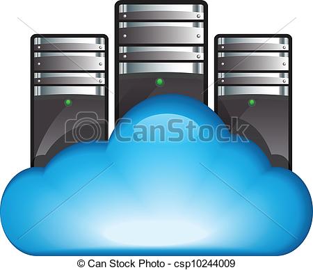 Cloud Server  Vector Illustration Of Cloud Computing Concept With