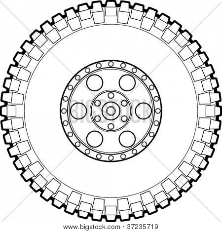 Off Road Tire Line Art Picture   Royalty Free Stock Photo Image    