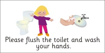 Please Flush Toilet Sign Clipart   Free Clipart