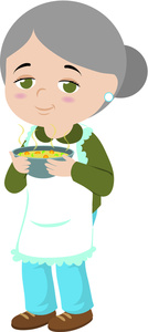 Chicken Soup Clipart Image   A Grandmother With A Bowl Of Chicken Soup