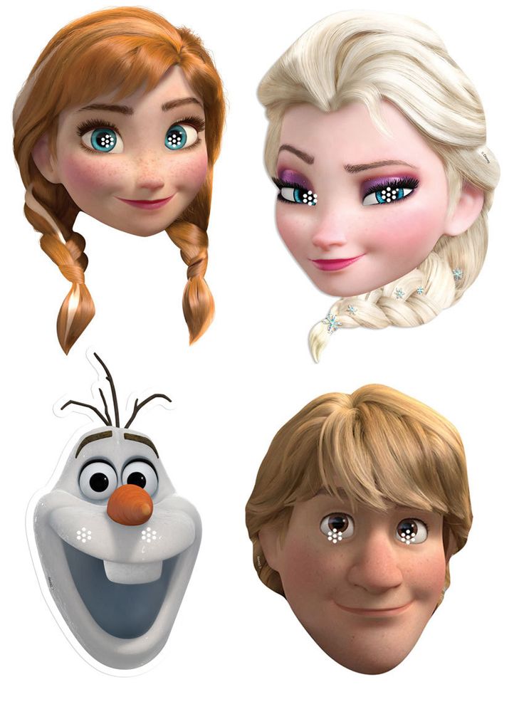 Disney S Frozen Variety Party Face Mask Pack Of 4  Anna Elsa Olaf A