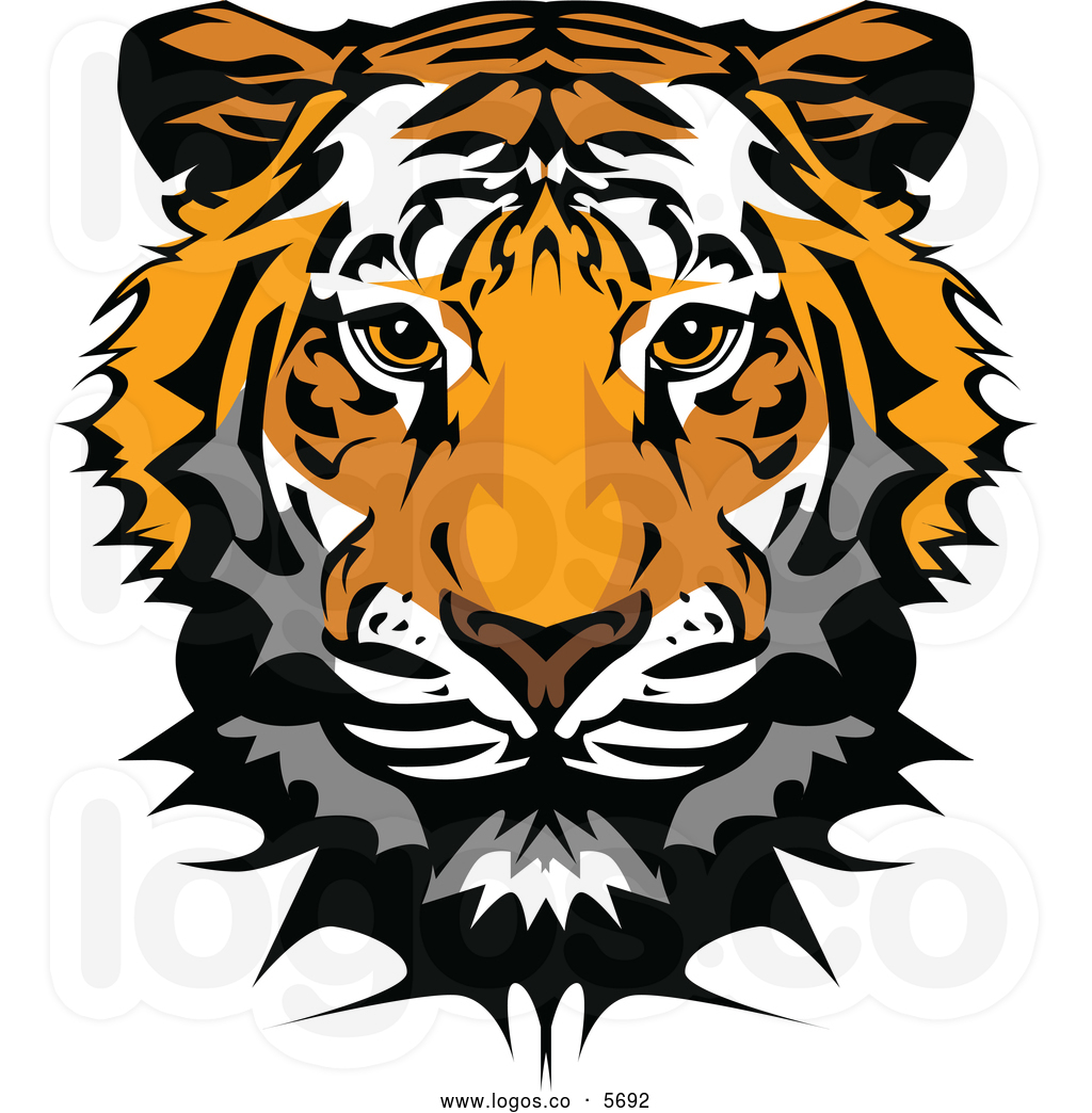 Tiger Face Clip Art Royalty Free Vector Of A Logo Of A Cute Tiger Face