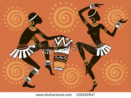 African Woman  Dancing Woman  Dancing Aborigines   Stock Vector