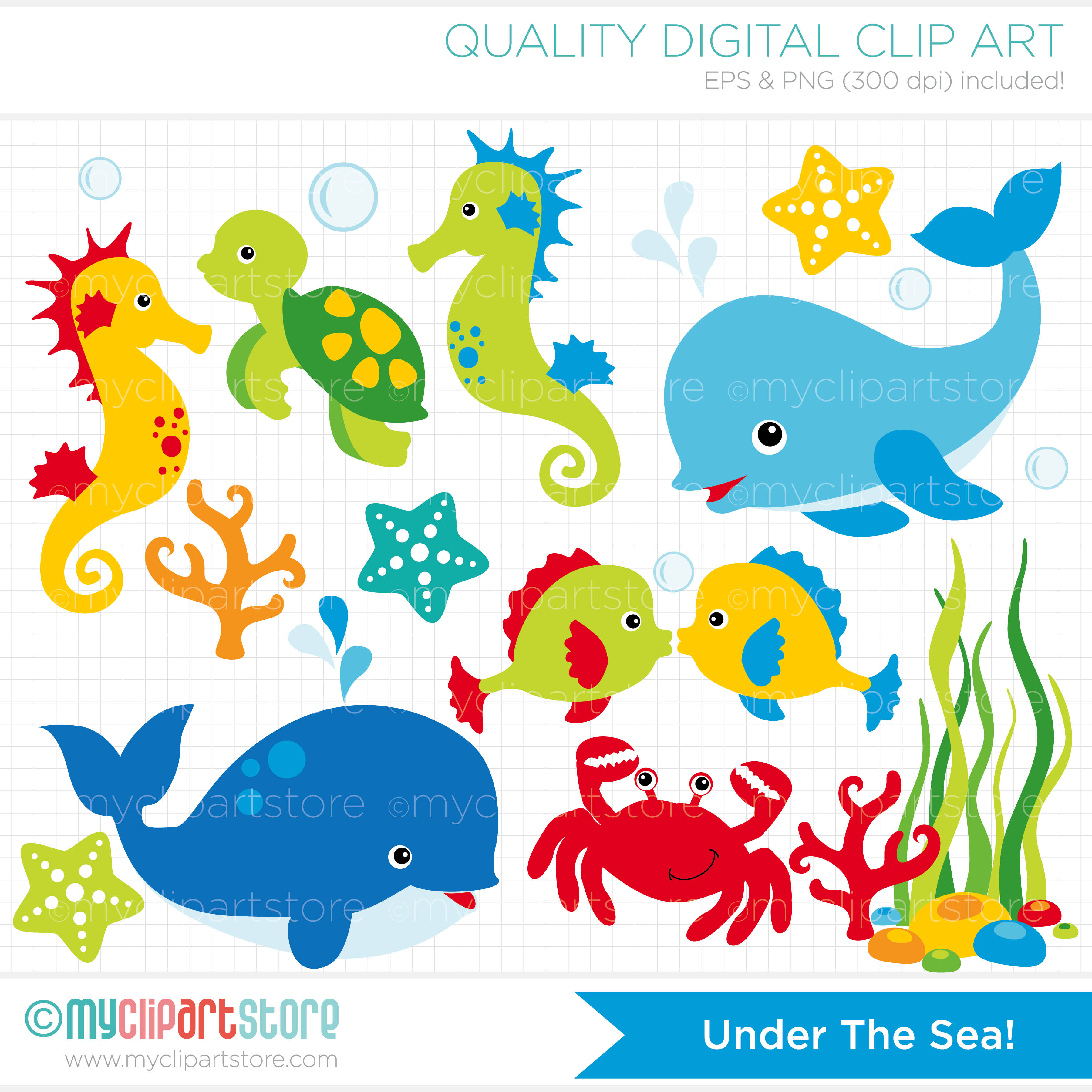 Sea Animals Clip Art Clipart Under The Sea