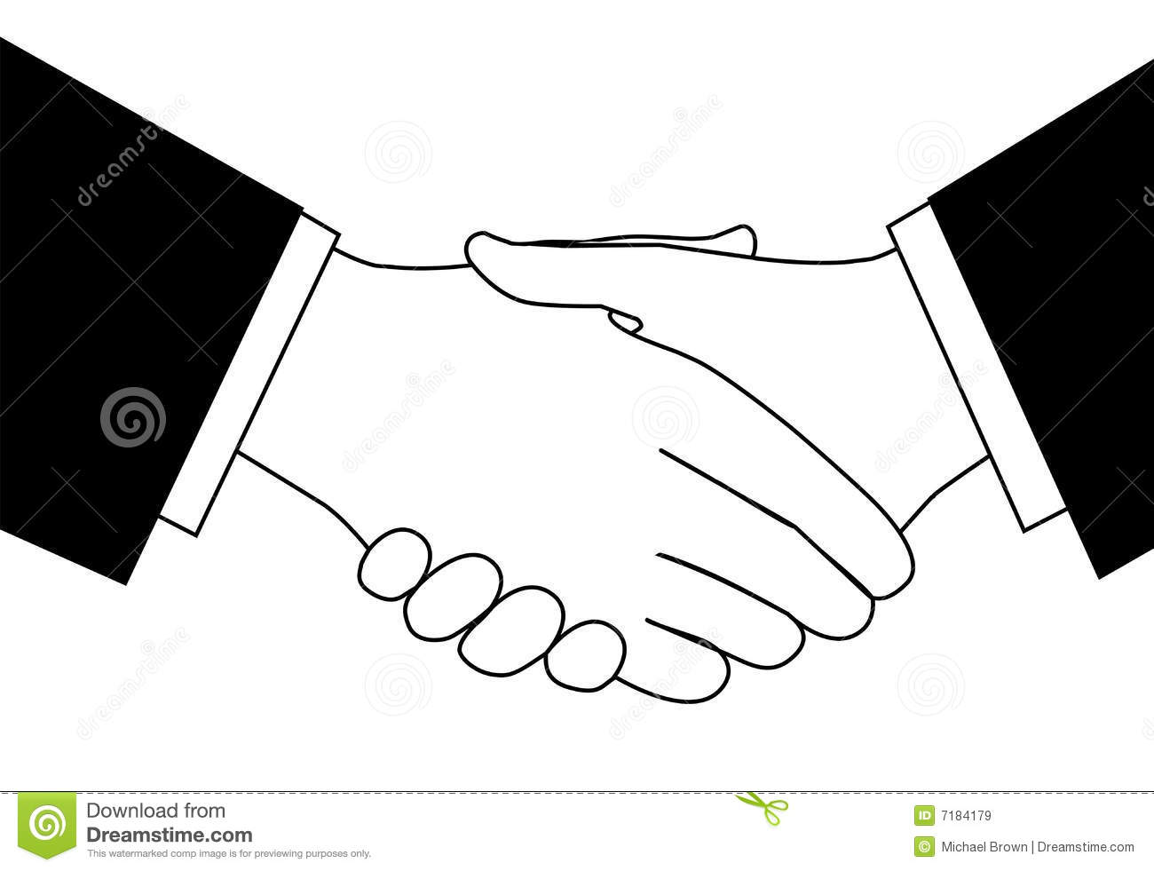 Handshake Clipart Sketch Of Business People Shaking Hands To Meet Or