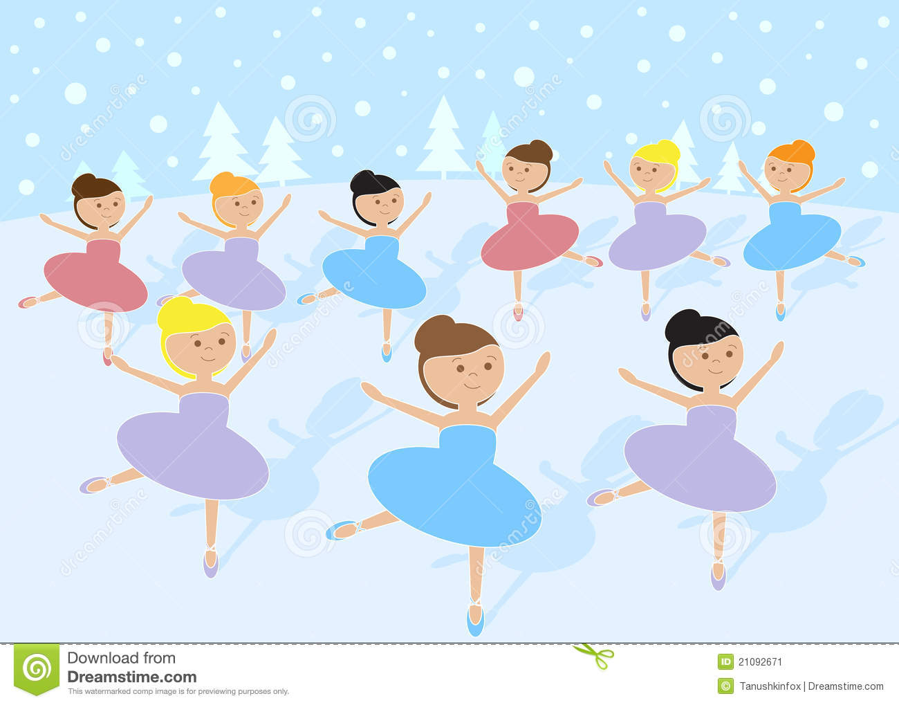 Stock Image  12 Days Of Christmas  9 Ladies Dancing