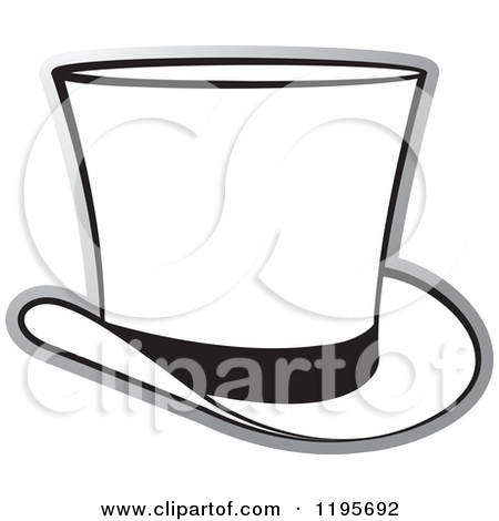 Top Hat Clipart 1195692 Clipart Of A Grayscale Top Hat Royalty Free