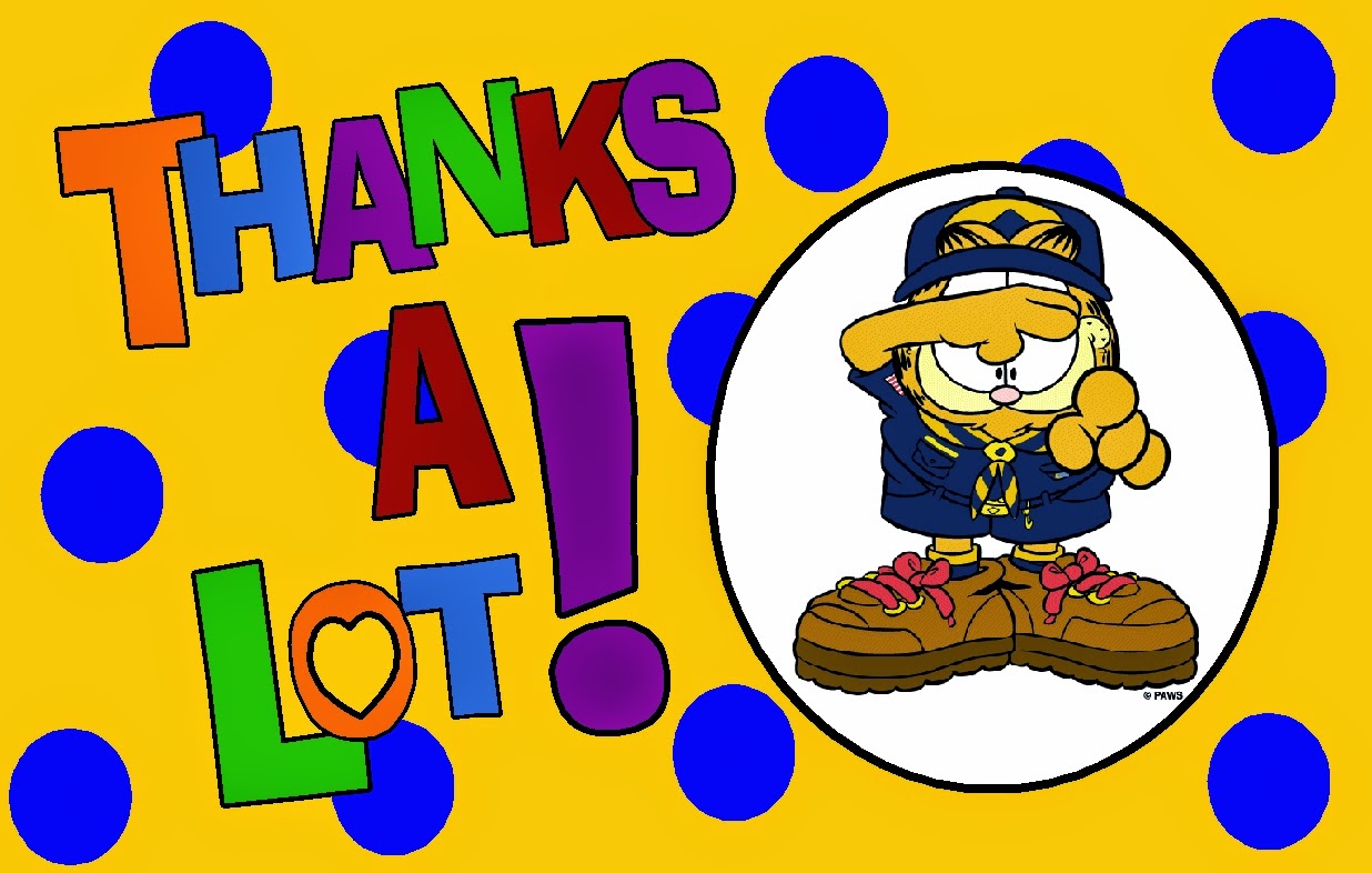 Image Thank You Card   Thanks A Lot  Great Clipart Image Of Garfield