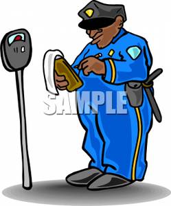 Police Officer Writing A Parking Ticket Clip Art Image