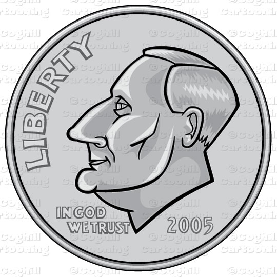 Us Dime Coin Stock Illustration Cartoon Clipart   Coghill Cartooning