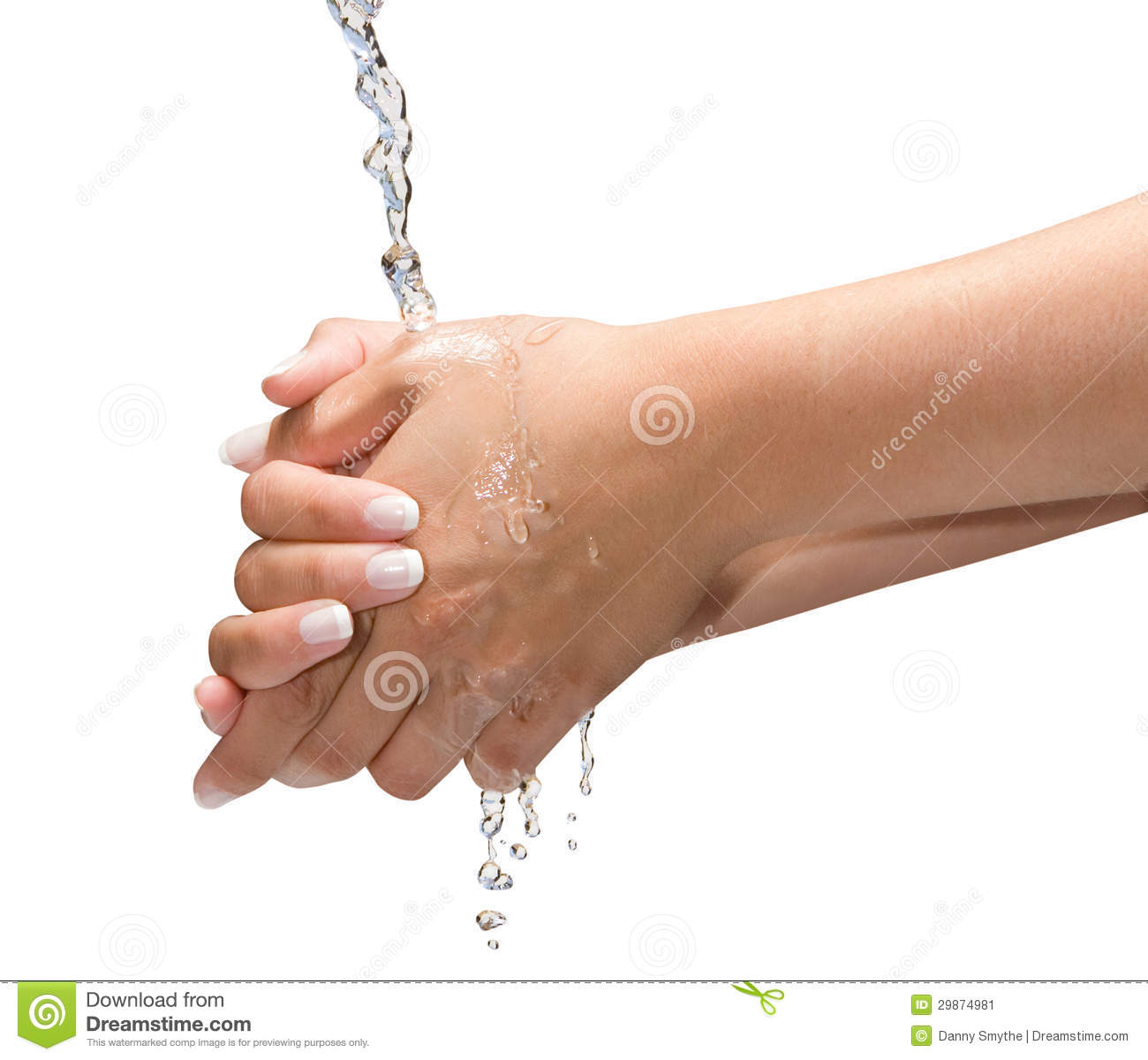 Washing Hands Isolated With Clipping Path On White  The Isolation Is