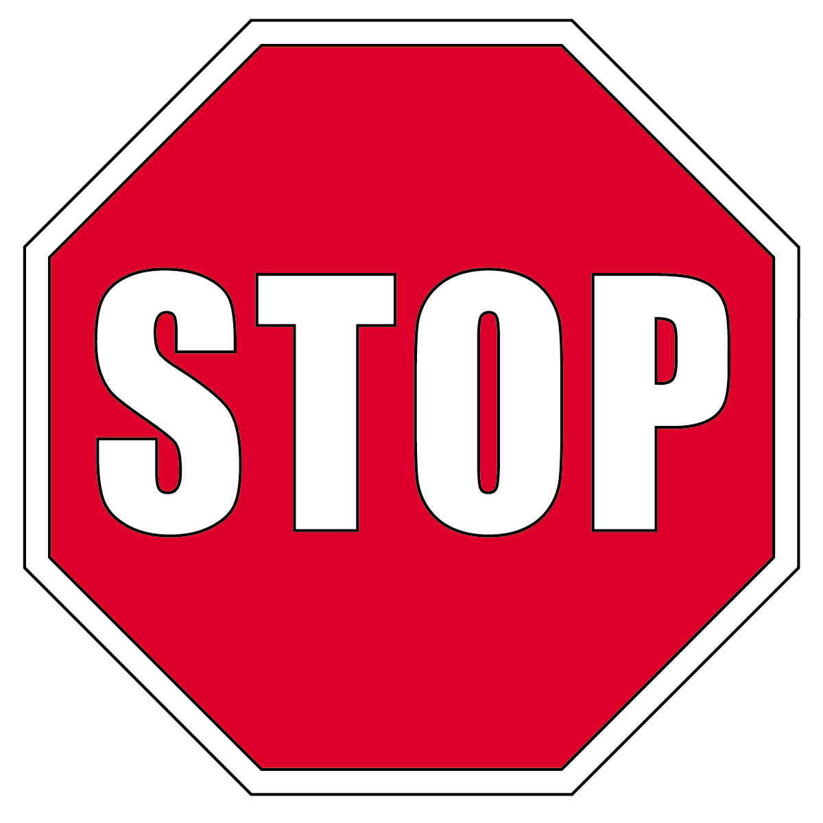 Clip Art  Signs  Stop Sign B W   Abcteach