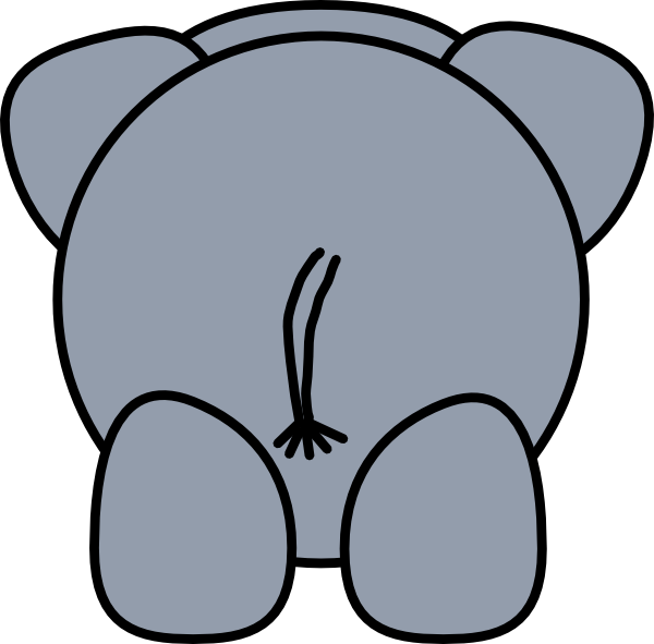 Elephant Rear Clip Art At Clker Com   Vector Clip Art Online Royalty