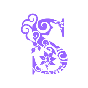 Graphic Design Of Flower Clipart   Purple Alphabet S With White