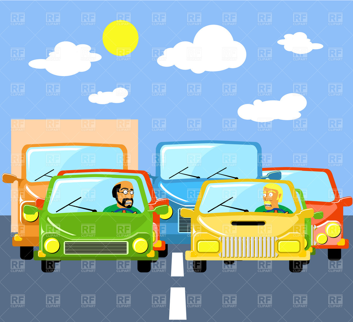 Traffic Jams Download Royalty Free Vector Clipart  Eps