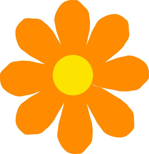 Bright Orange Flower Clip Art At Clker Com   Vector Clip Art Online