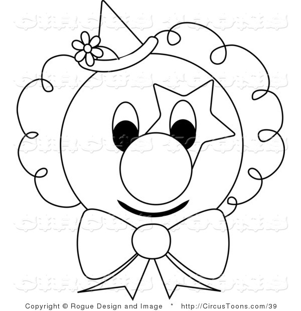 Circus Clipart Of An Outlined Clown Face By Pams Clipart 39 Jpg