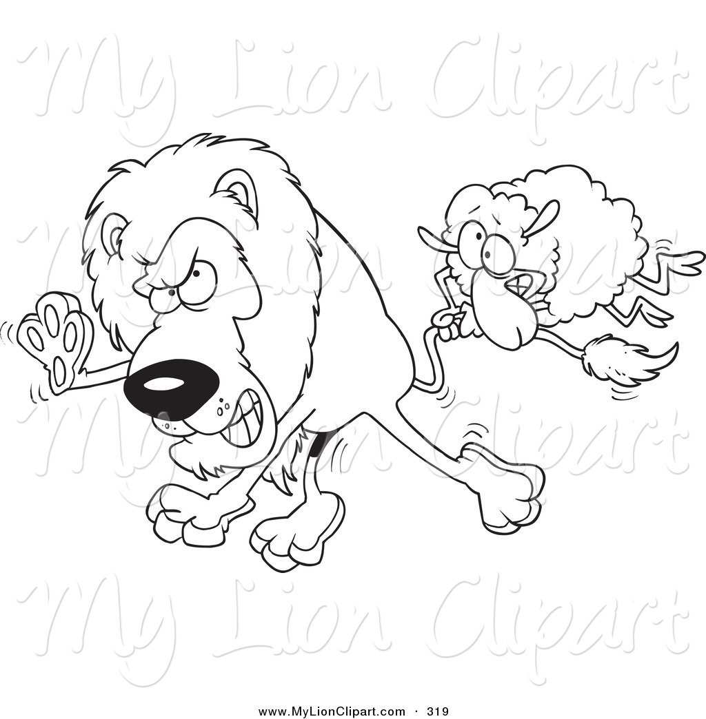 Clipart Of A Cartoon Black And White Outline Design Of A Defensive