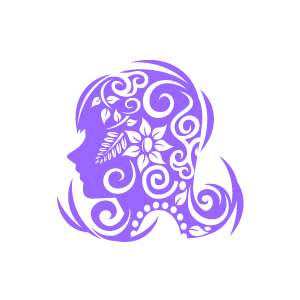 Flower Clipart   Purple Girl Is Thingking About Flowers With White