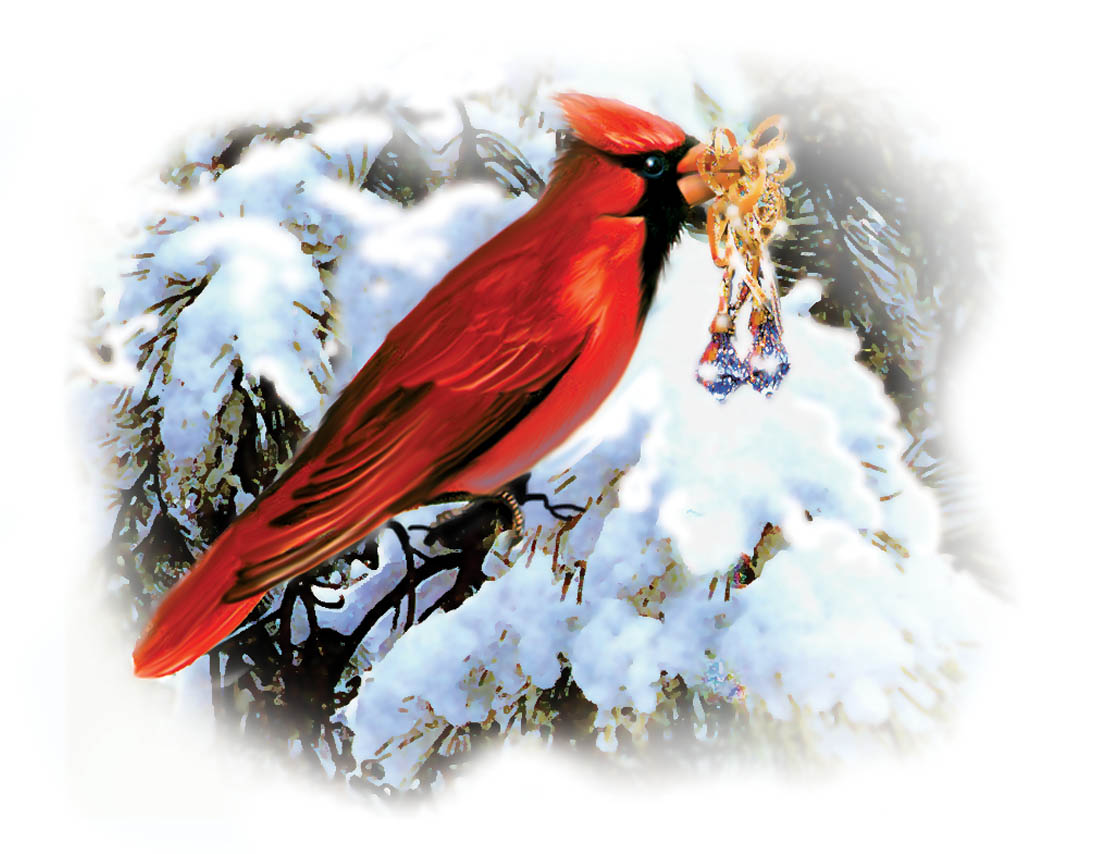 Free Vintage Clip Art   Beautiful Winter Birds