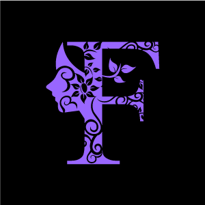 Graphic Design Of Flower Clipart   Purple Alphabet F With Black