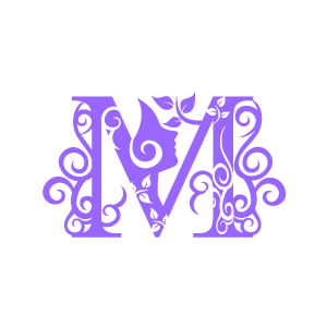 Graphic Design Of Flower Clipart   Purple Alphabet M With White