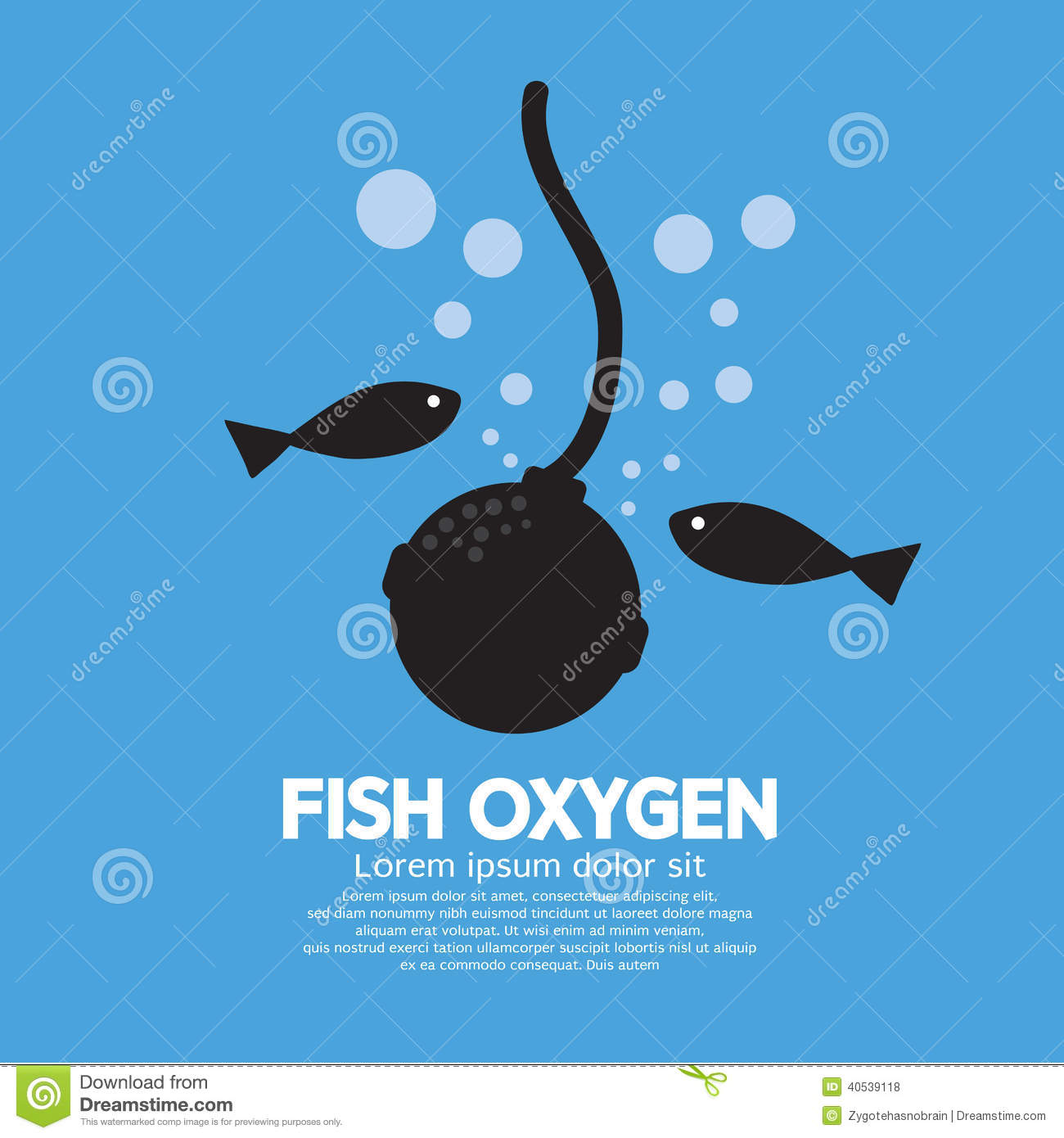 Oxygen For Fish Vector Illustration