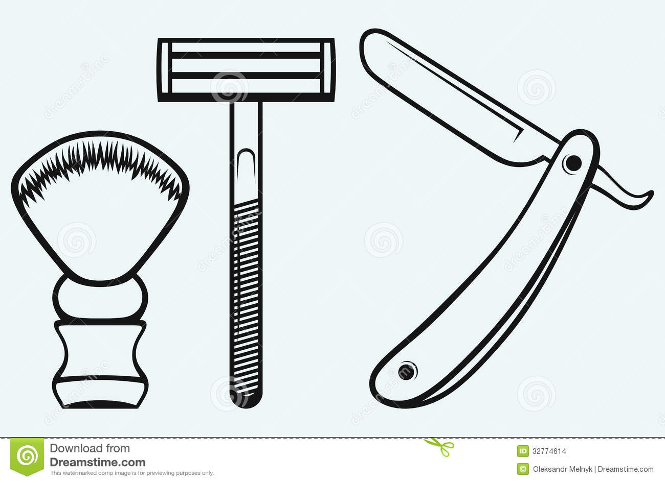 Straight Razor And Shaving Brush Stock Images   Image  32774614