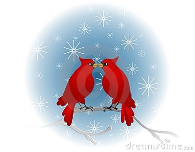 Winter Cardinal Clipart Red Cardinals Sitting In Tree