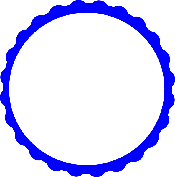 Blue Scallop Circle Frame Clip Art   Vector Clip Art Online
