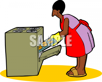 Clipart Picture Of An African American Woman Baking Cookies