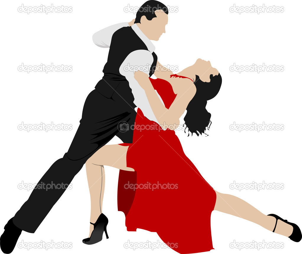 Couples Dancing A Tango   Stock Vector   Leonido  6749236