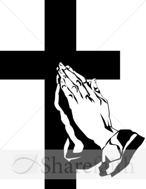 Praying Hands And The Cross   Prayer Clipart