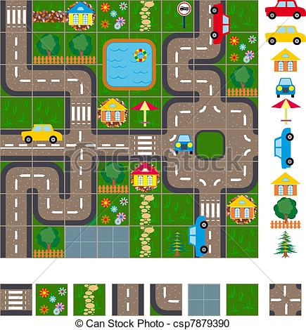 Vector Clipart Of Map Scheme Of Streets   Map Layout Of The Streets Of