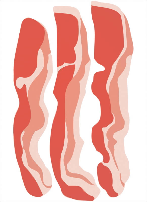 Bacon Illustration Black And White Strip Clipart