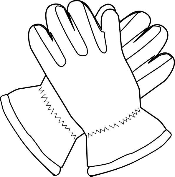 Gloves Outline Clip Art At Clker Com   Vector Clip Art Online Royalty