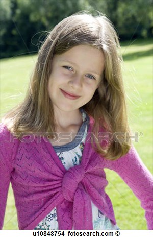 Stock Photo   Portrait Of 9 Year Old Girl  Fotosearch   Search Stock    