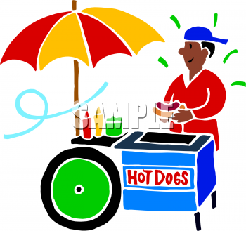 Food Clip Art Picture Of An African American Hot Dog Vendor