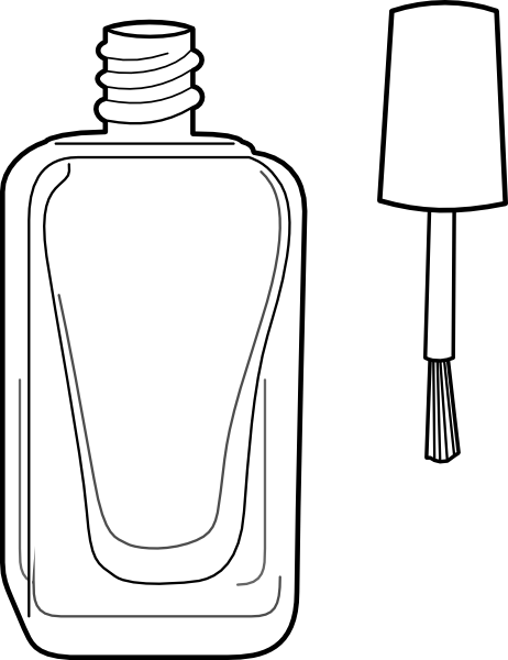 Nail Polish Bottle Black And White Clip Art At Clker Com   Vector Clip