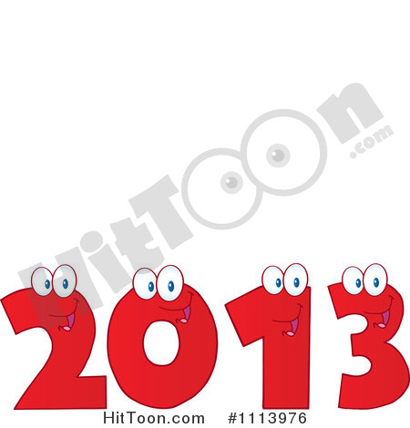 Clipart Red Happy 2013 Numbers   Royalty Free Vector Illustration