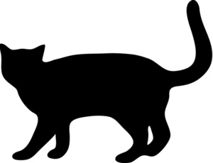 Cat Silhouette Clipart Image   Cat Walking With Tail Up In A
