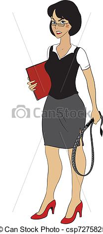 Clipart Vector Of Strict Business Lady With Wip   Very Strict Business