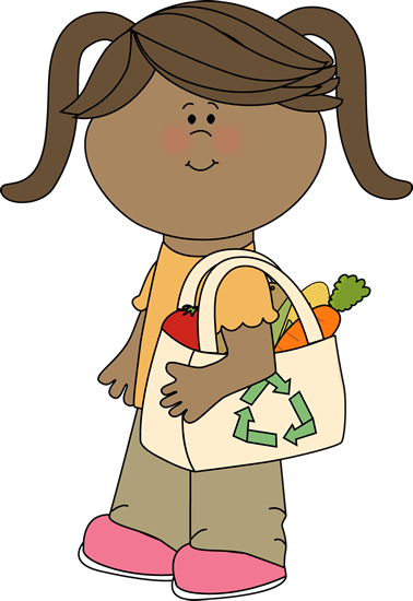 Girl With Eco Friendly Shopping Bag Clip Art   Girl With Eco Friendly