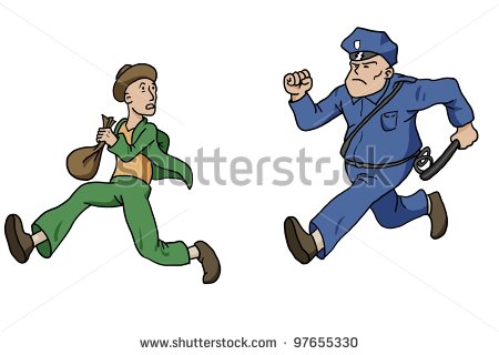 Policeman Chasing Robber Stock Photo 97655330   Shutterstock