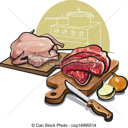 Vector Clip Art Of Raw Meat Csp14995514   Search Clipart Illustration